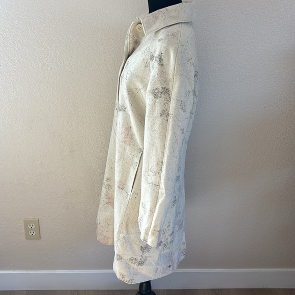 Made in Italy of Benetton Beige Wool Pea Coat Size 6 - Picture 9 of 11